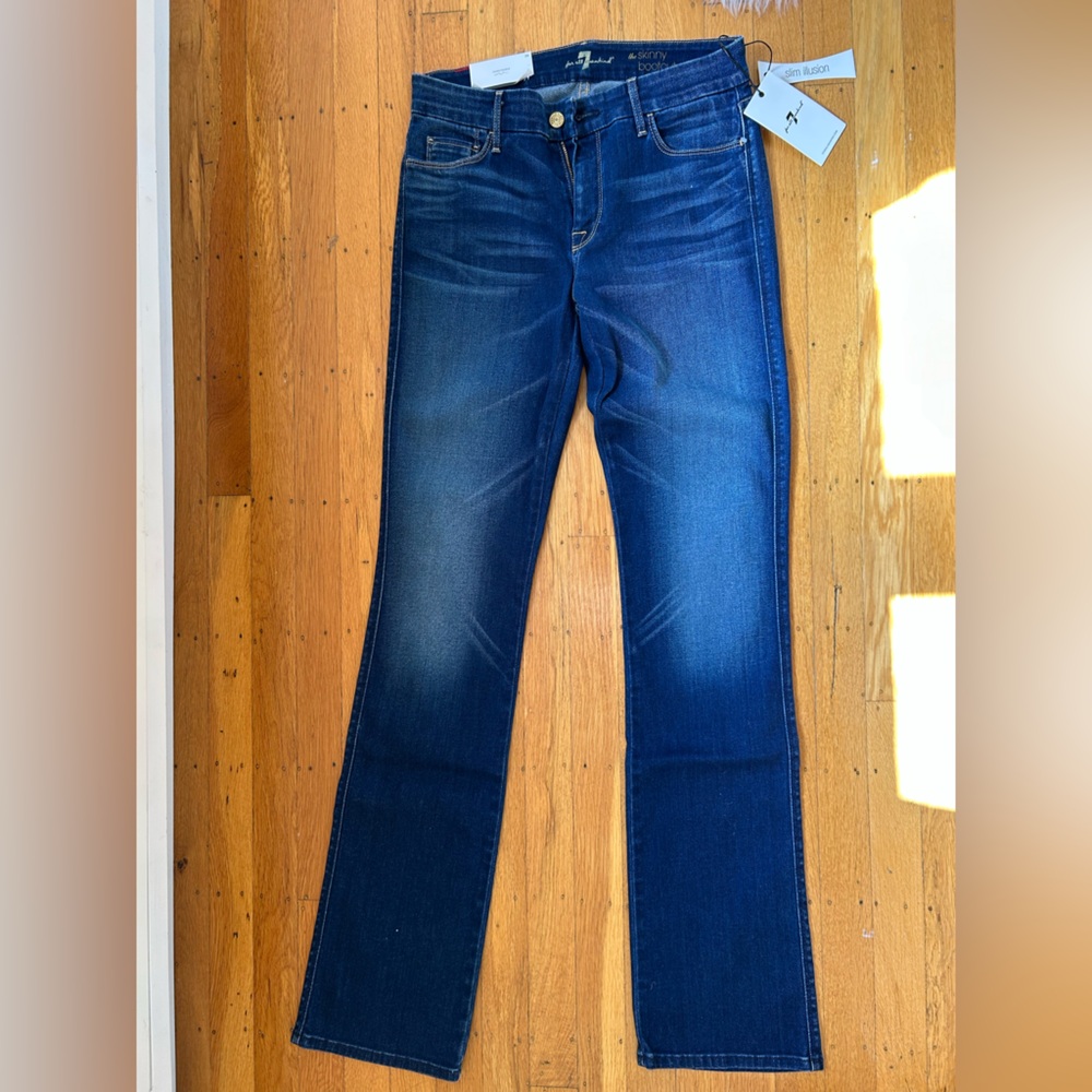 7 For All Mankind Women's Slim Illusion Dark Indigo Bootcut Jeans NWT